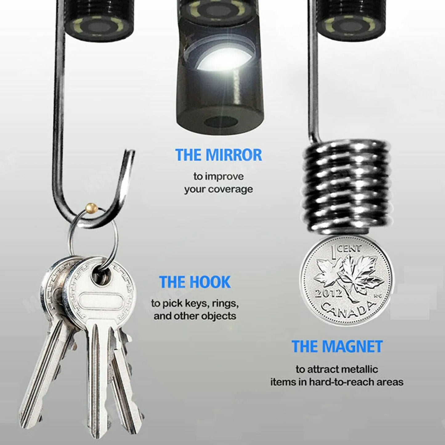 USB Endoscope Borescope Inspection Camera - 5M Cable, 8mm Waterproof