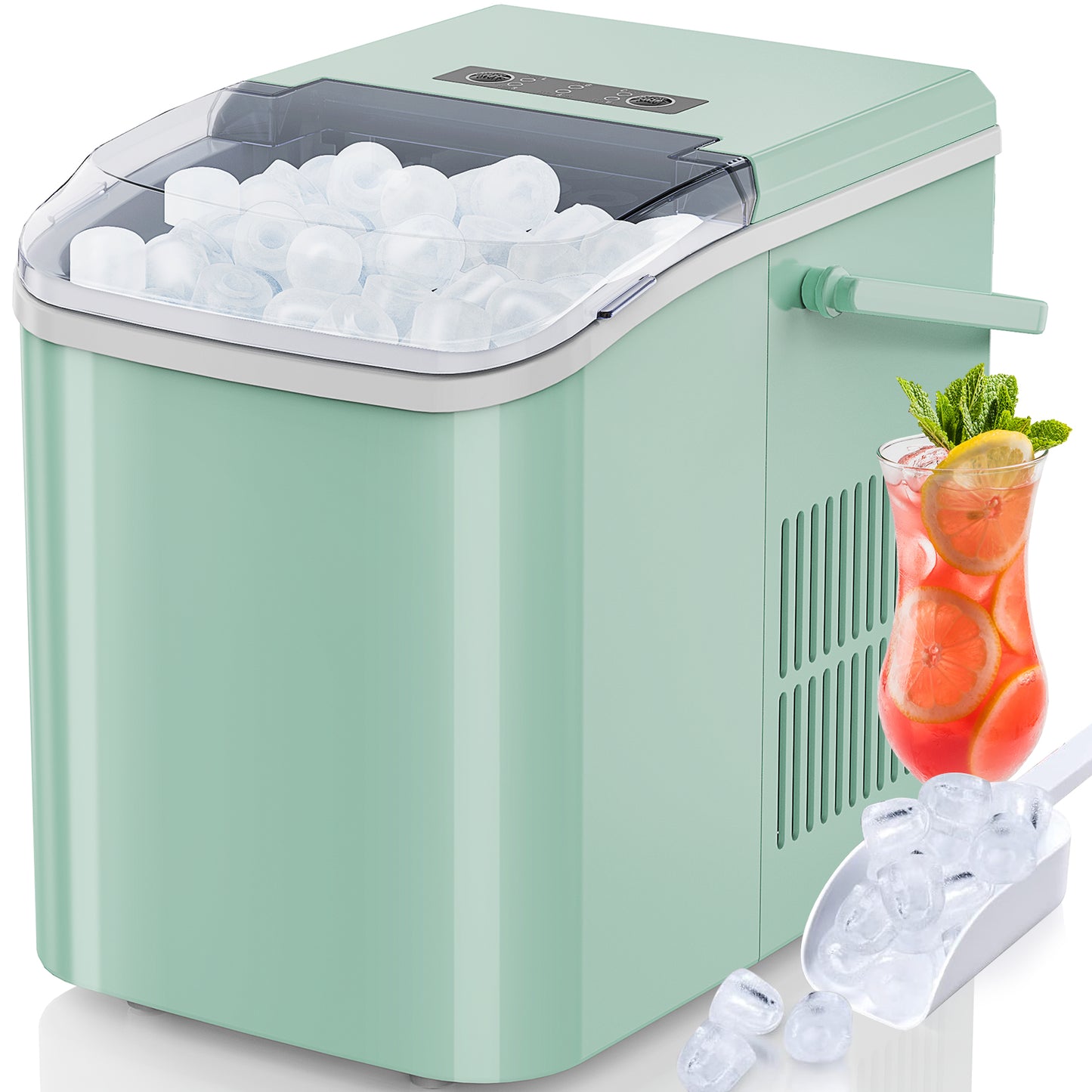Portable Ice Maker Countertop Self Cleaning Dual Size Ice Bullet Quiet 40dB