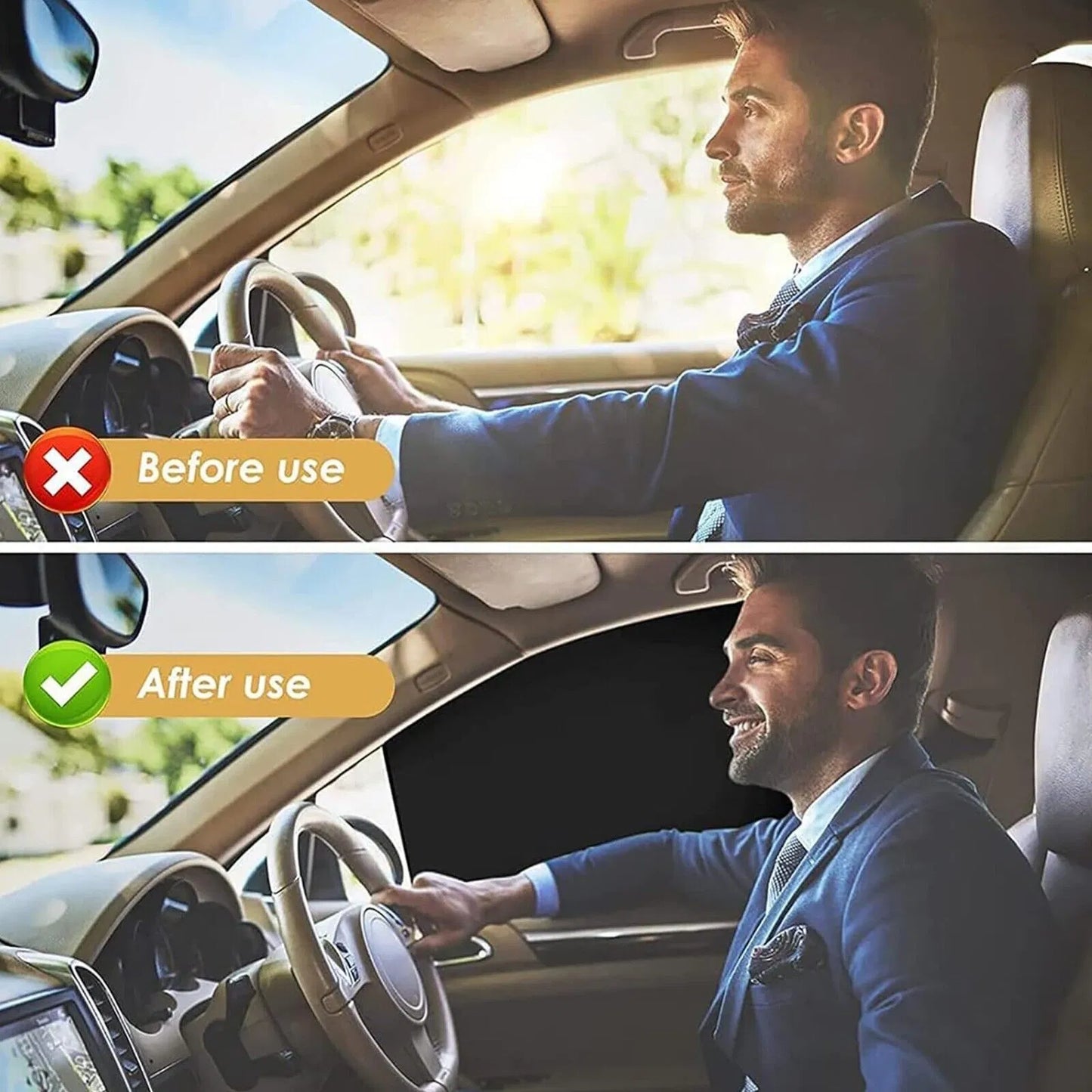 4-Pack Magnetic Car Window Sun Shades - UV Block, Privacy, Universal