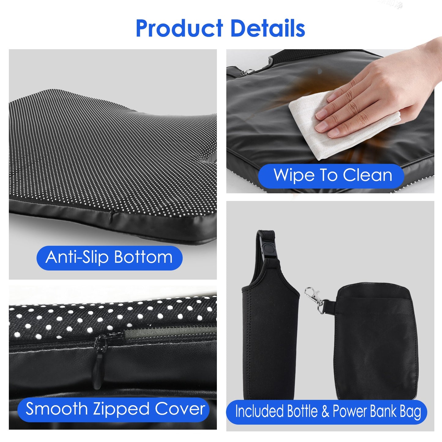 Water Cooling Ventilated Car Seat Cushion – 3-Speed USB Fan, 78°F Constant Temp