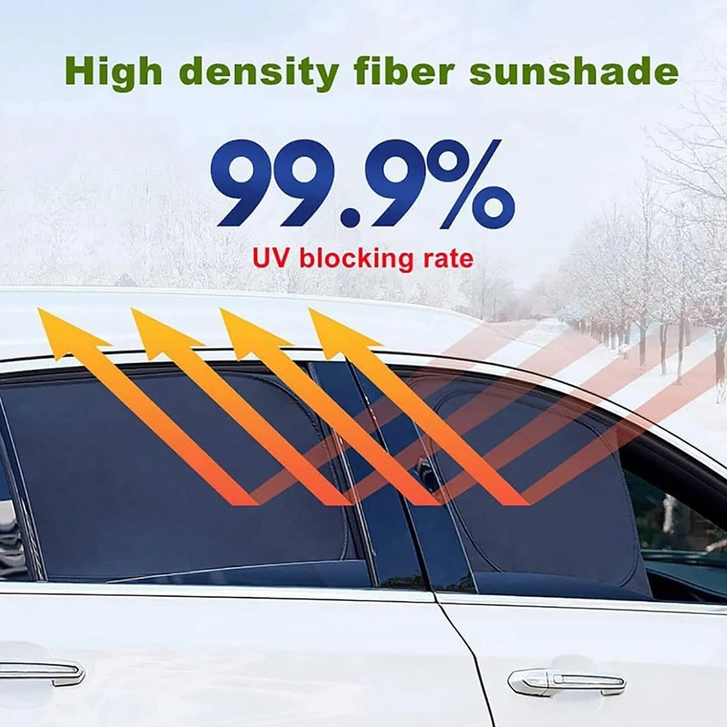 4-Pack Magnetic Car Window Sun Shades - UV Block, Privacy, Universal