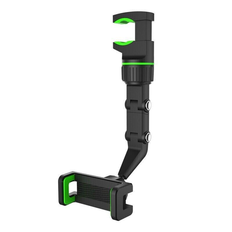 Universal Rearview Mirror Phone Mount - 360 Rotation, One-Hand Operation