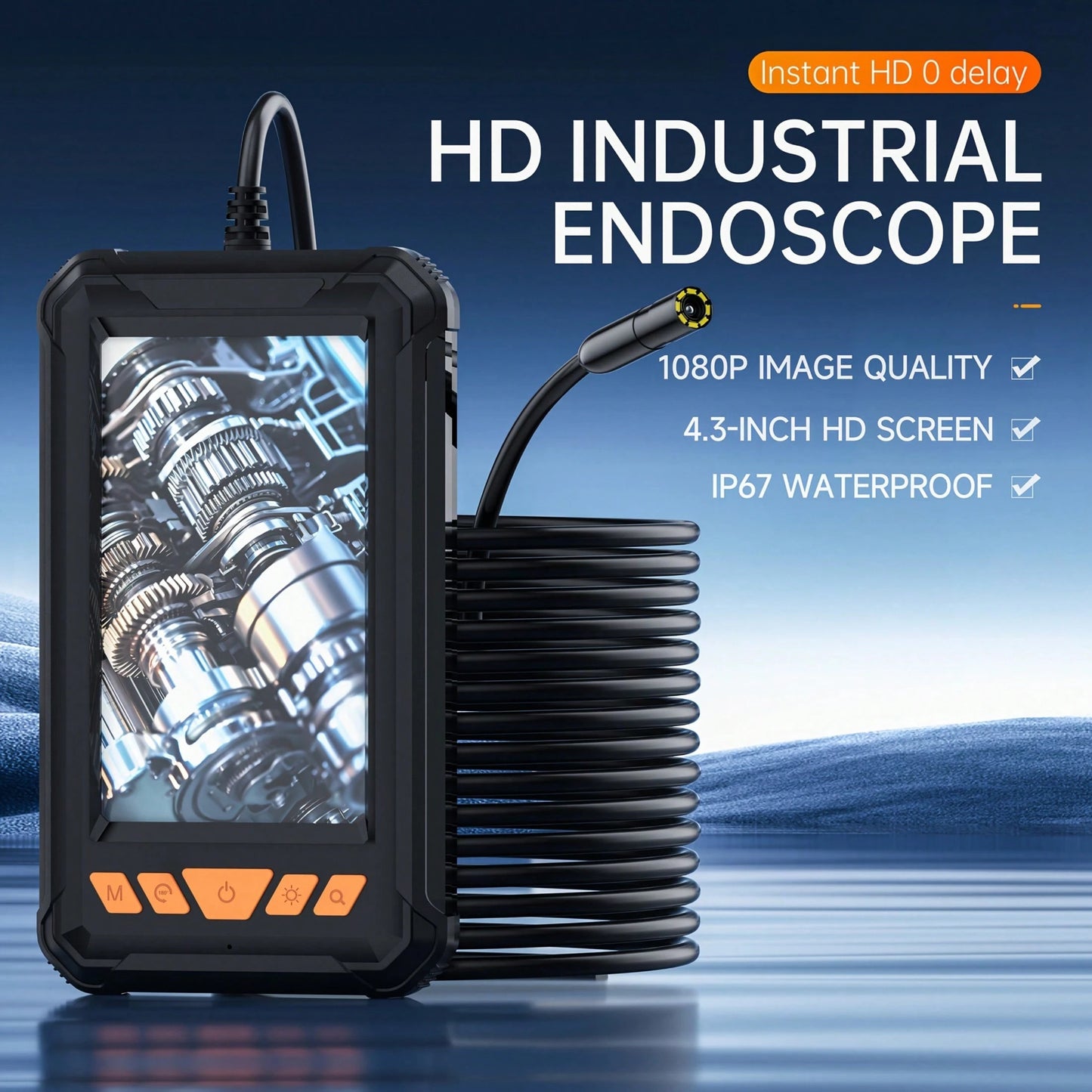 Professional Borescope Camera with 4.3 IPS Screen - HD 1080P